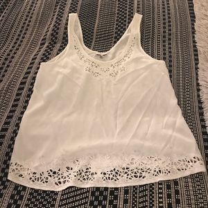 Joie Tank Top silk lace eyelet embroidered